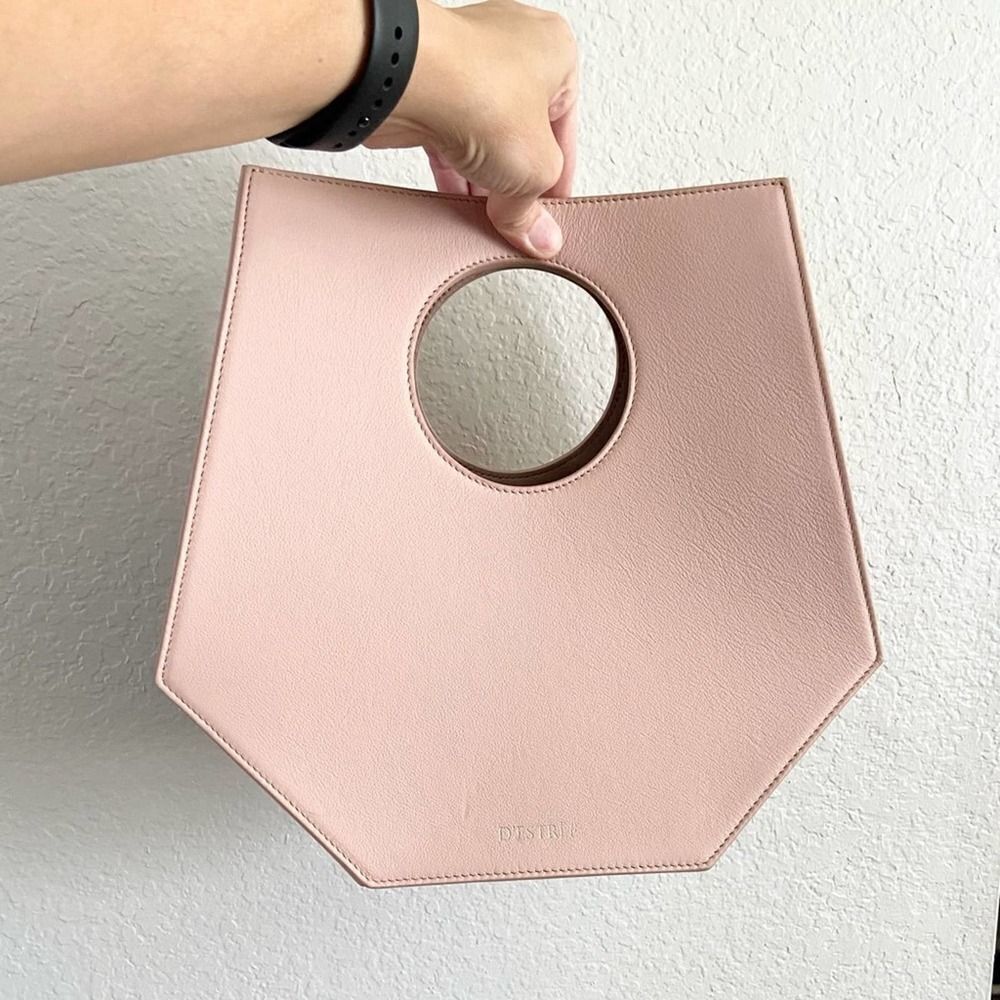 D’estre Blush Pink Leather Prism Bag Made In Italy Nwot Luxurious Statement — image 6 of 8